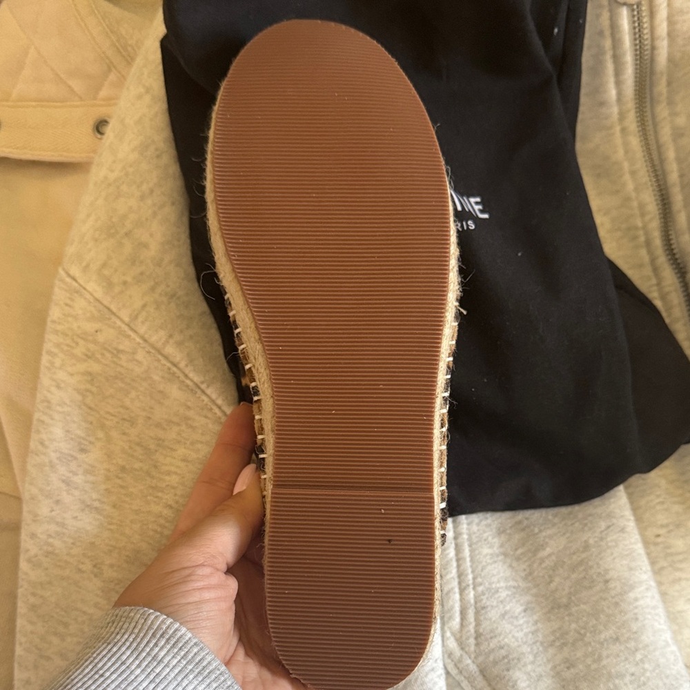 Celine Leopard Print Espadrille Mule in Brown and Black - Picture 3 of 6